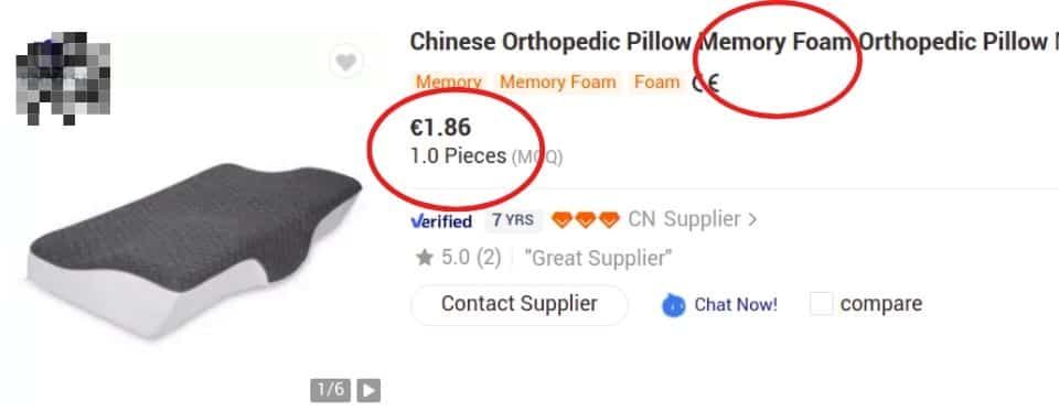 cheap fake orthopedic pillow