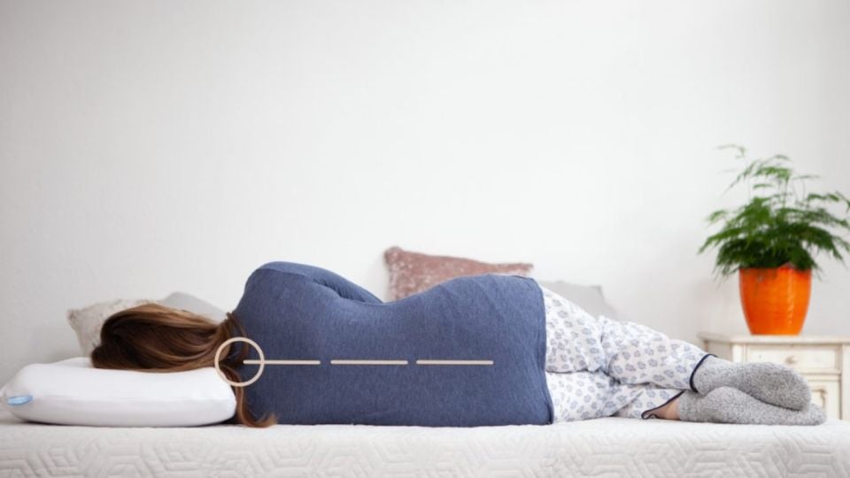 Spinal alignment comparison on a Spinery mattress