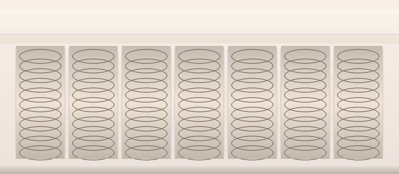 Pocket-spring mattress cross-section