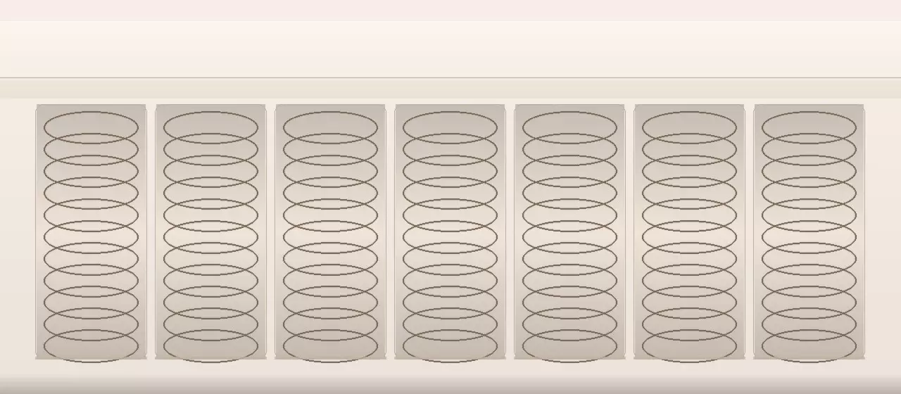 Pocket-spring mattress cross-section